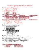 Câu hỏi trắc nghiệm Hóa học 8 theo bốn mức độ kiến thức